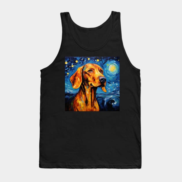 Redbone coonhound Painted in Starry Night style Tank Top by NatashaCuteShop